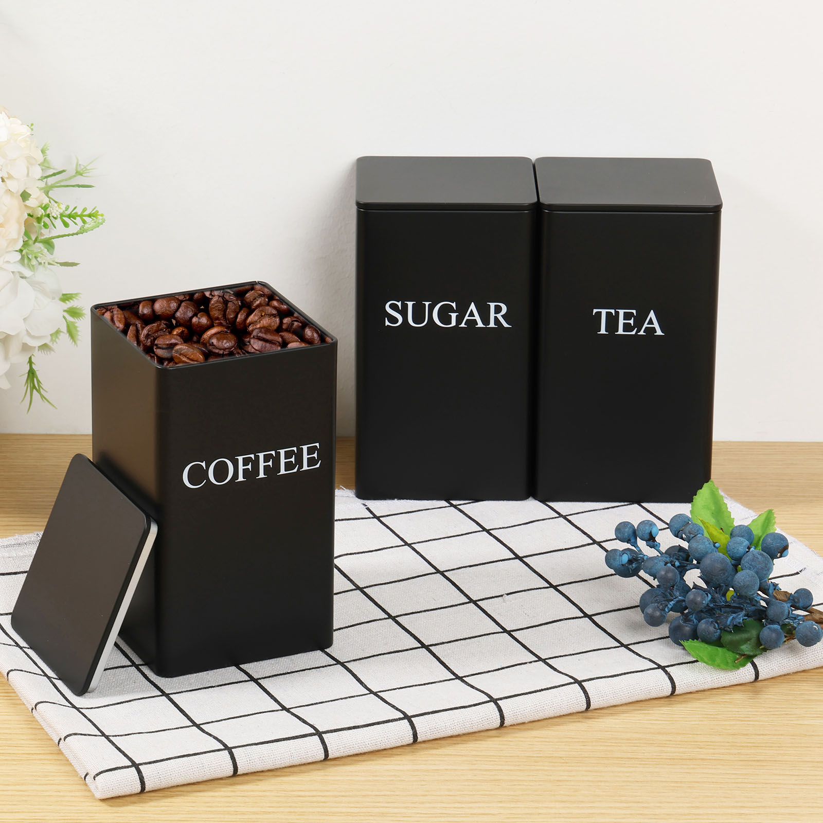 Coffee Tea Canister Set - 3Pcs 커피 콩 저장 용기 차