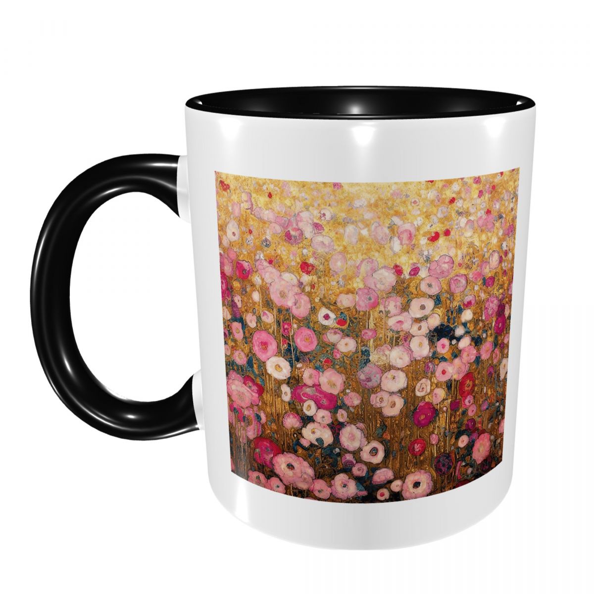 Coffee Tea For Garden - 구스타프 클림트 핑크 플라워 가든 머그
