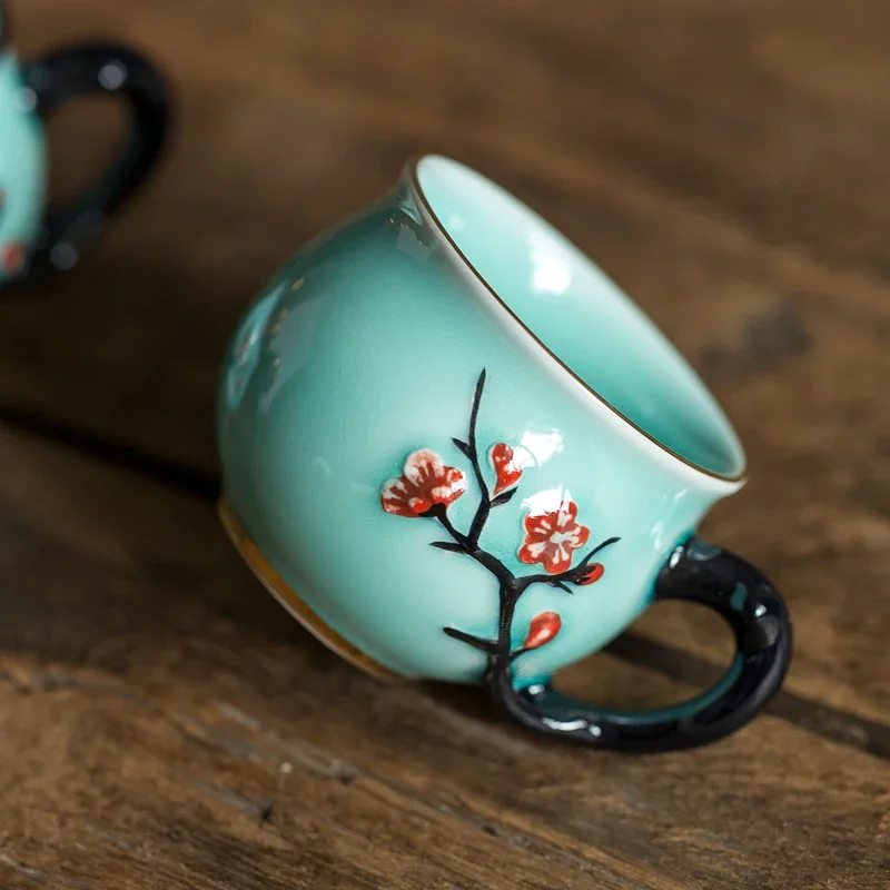 Coffee Tea In Chinese - 중국어 수제 매화 패턴 세라믹 티