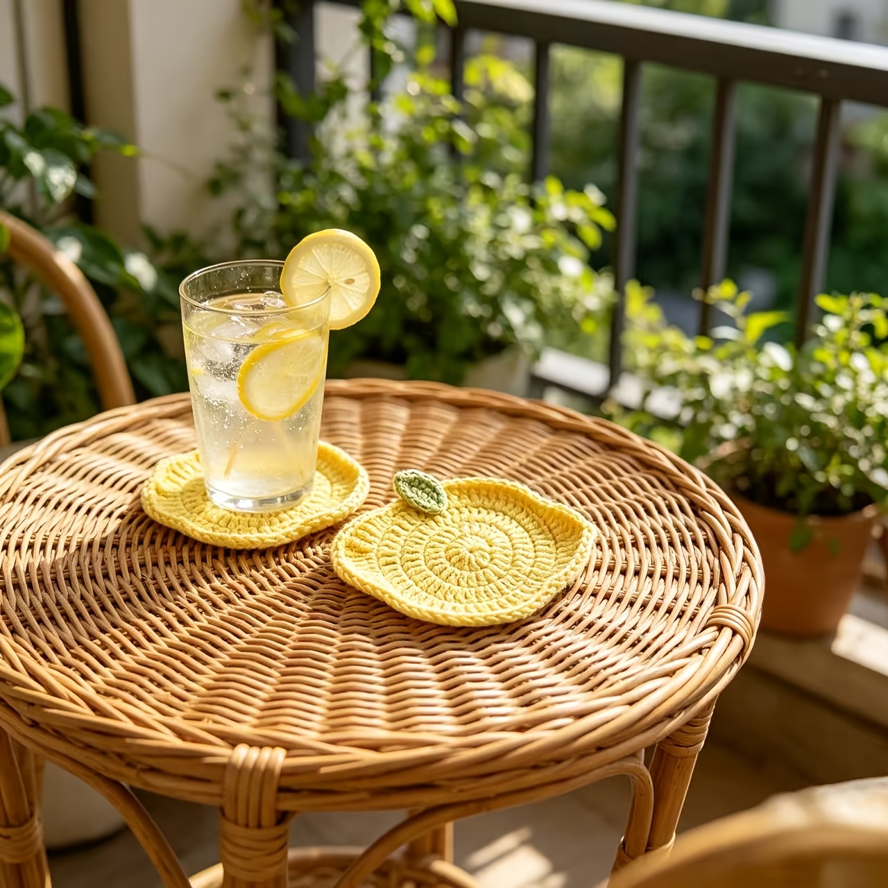 Lemon Tea Coffee - 수제 레몬 코스터, 신선한 과일 디자인