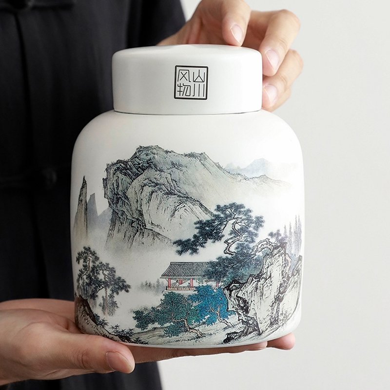 Coffee Tea In Chinese - 뚜껑이 달린 중국 풍경 차 냄비,