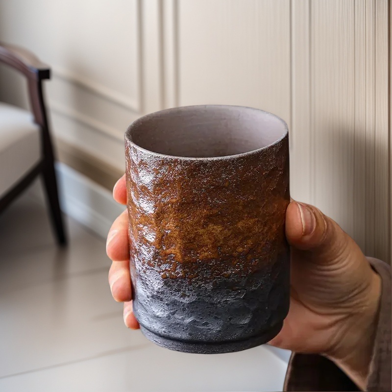 Coffee Tea In Chinese - 빈티지 수제 중국 석기 머그 -