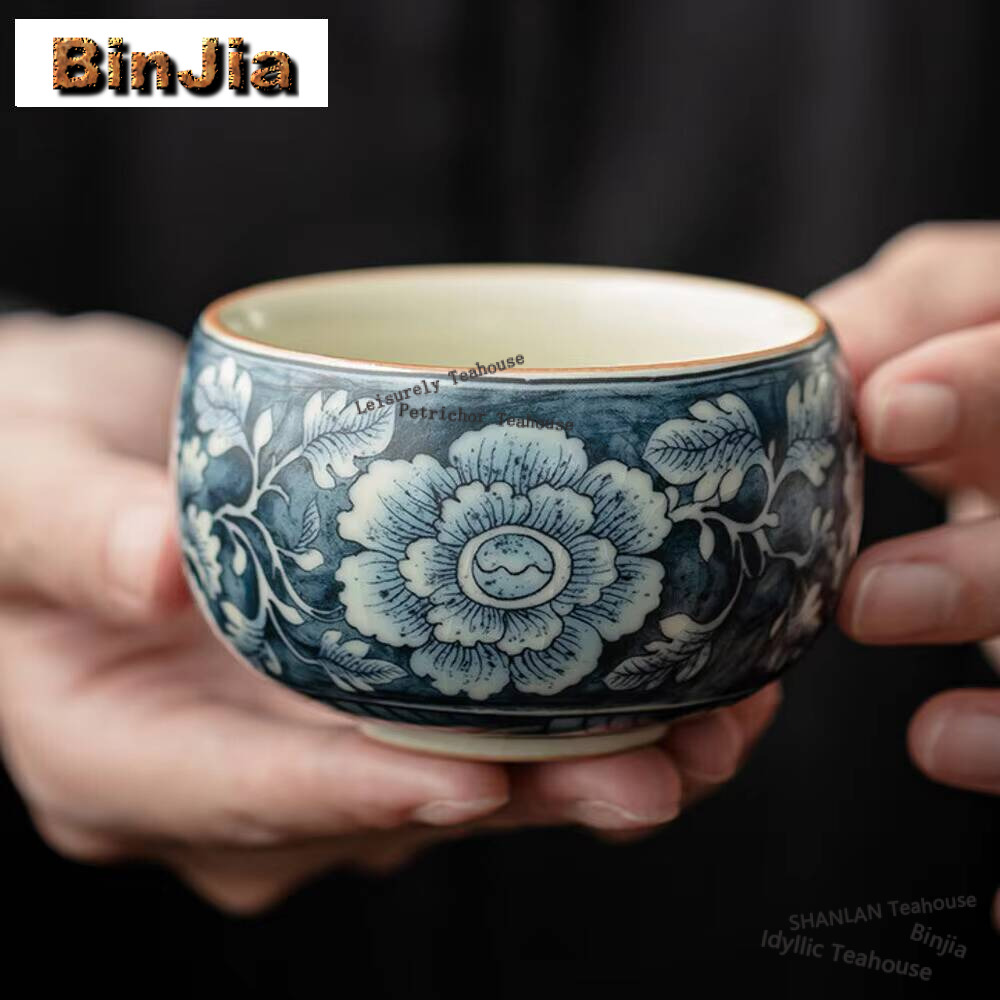 Coffee Tea In Chinese - 골동품 러시아 가마 도자기 찻잔, 꽃이