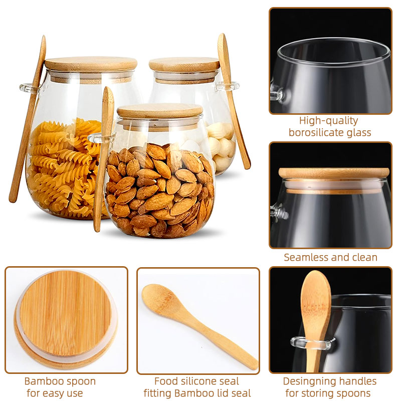 숟가락과 뚜껑이 있는 34온스 밀봉 유리병 투명 양념병 - Coffee Tea Canister Set 리뷰 및 가격
