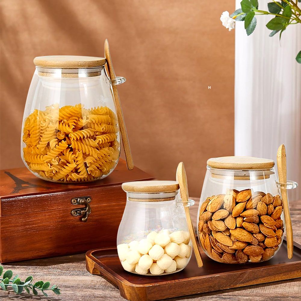 숟가락과 뚜껑이 있는 34온스 밀봉 유리병 투명 양념병 - Coffee Tea Canister Set 리뷰 및 가격