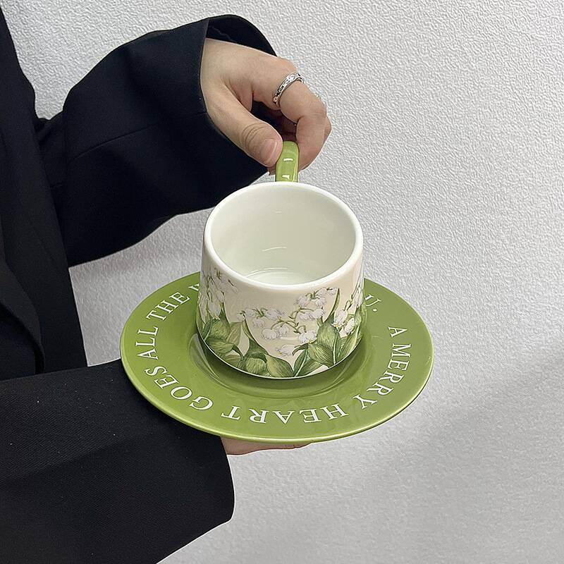 빈티지 유화 은방울꽃 커피잔과 접시 세트, 고급 세라믹 - Valley Tea And Coffee 리뷰 및 가격