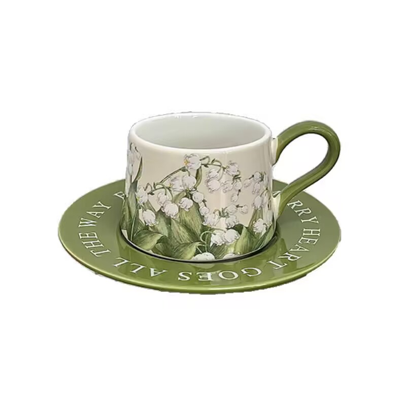 빈티지 유화 은방울꽃 커피잔과 접시 세트, 고급 세라믹 - Valley Tea And Coffee 리뷰 및 가격