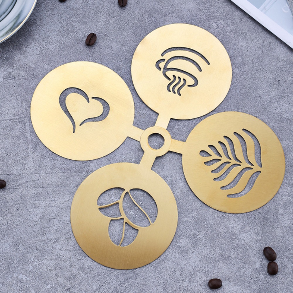 4개입 스테인리스 스틸 라떼 커피 스텐실 재사용 가능한 - Coffee Stencil Art 리뷰 및 가격