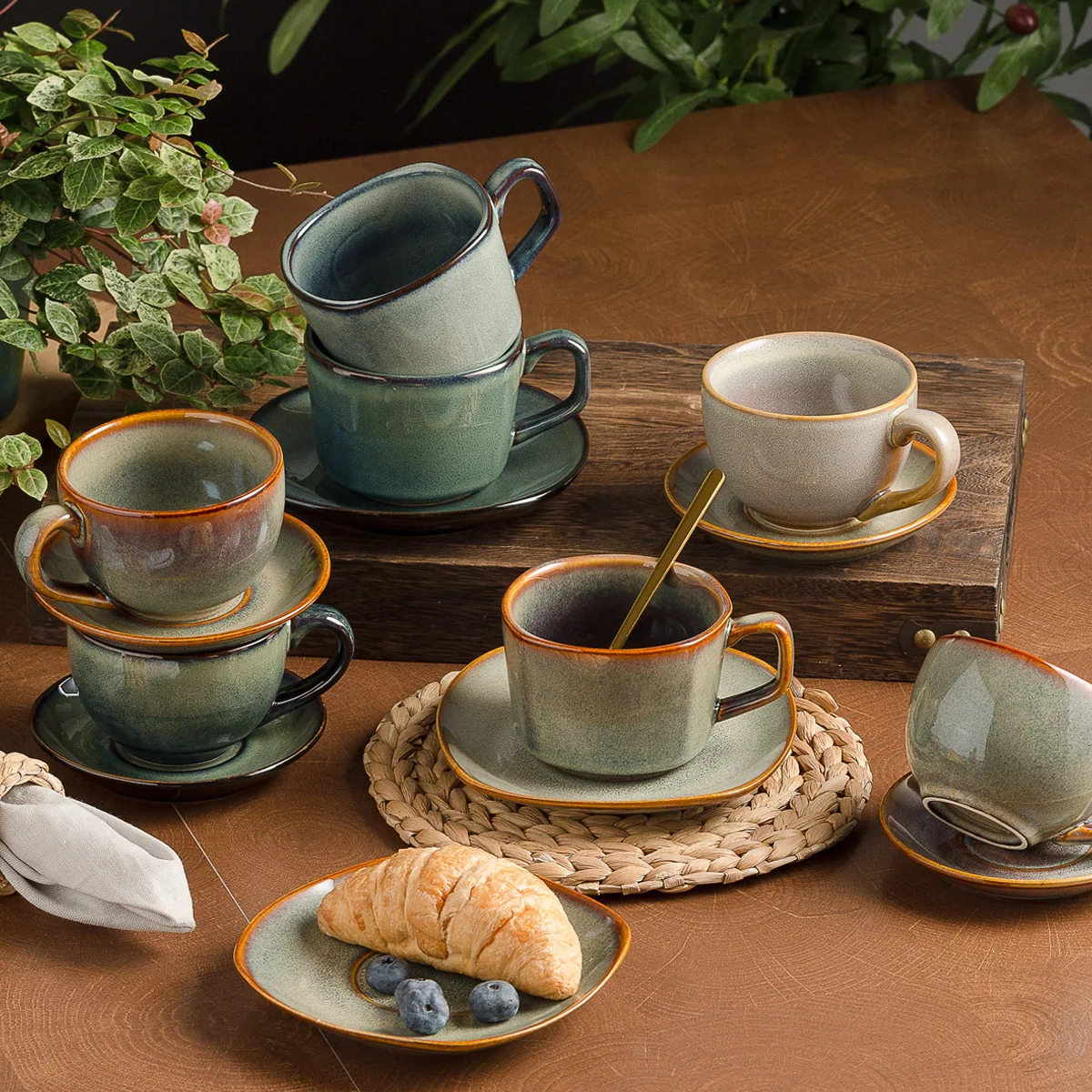 1개 300ml 레트로 세라믹 커피 컵과 받침 세트 - - Coffee Tea For Garden 리뷰 및 가격