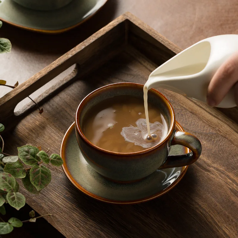 1개 300ml 레트로 세라믹 커피 컵과 받침 세트 - - Coffee Tea For Garden 리뷰 및 가격