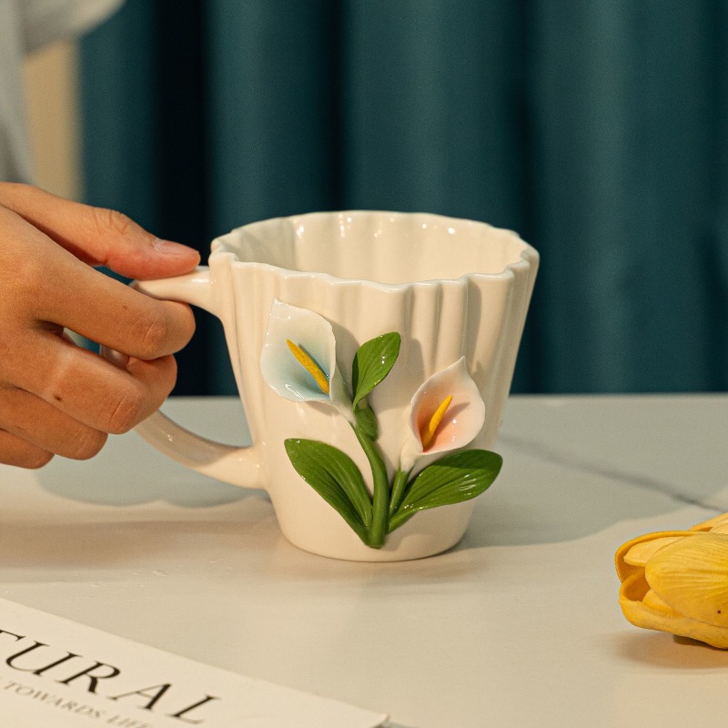 창의적인 은방울꽃 세라믹 커피잔 3D 릴리프 커플컵 애 - Valley Tea And Coffee 리뷰 및 가격