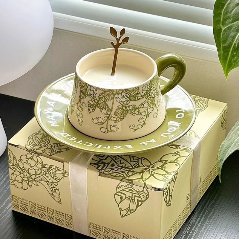 프랑스 레트로 스타일 은방울꽃 세라믹 커피잔 접시 라떼 - Valley Tea And Coffee 리뷰 및 가격