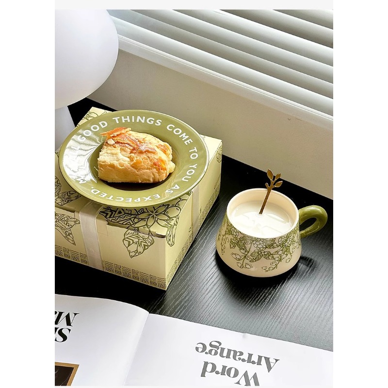 프랑스 레트로 스타일 은방울꽃 세라믹 커피잔 접시 라떼 - Valley Tea And Coffee 리뷰 및 가격