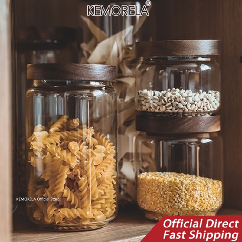 나무 뚜껑 유리 밀폐 용기 주방 보관 병 항아리 식품  - Coffee Tea Canister Set 리뷰 및 가격
