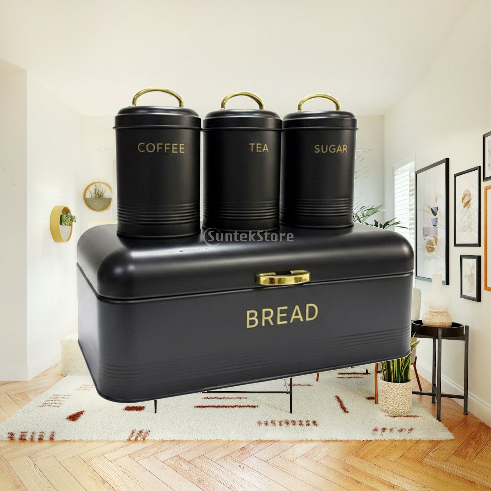주방 조리대용 밀폐식 빵 보관 용기, 금속 재질의 커피 - Coffee Tea Canister Set 리뷰 및 가격