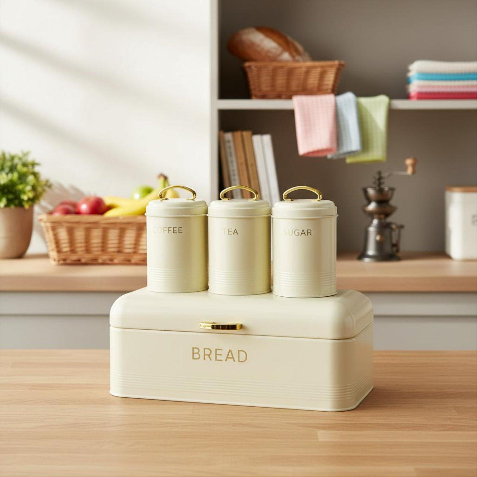 주방 조리대용 밀폐식 빵 보관 용기, 금속 재질의 커피 - Coffee Tea Canister Set 리뷰 및 가격