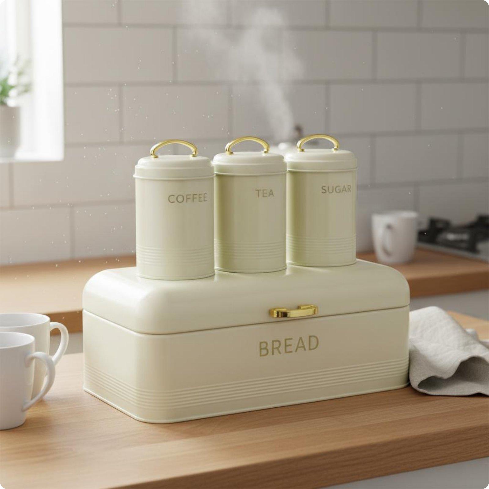 주방 조리대용 밀폐식 빵 보관 용기, 금속 재질의 커피 - Coffee Tea Canister Set 리뷰 및 가격