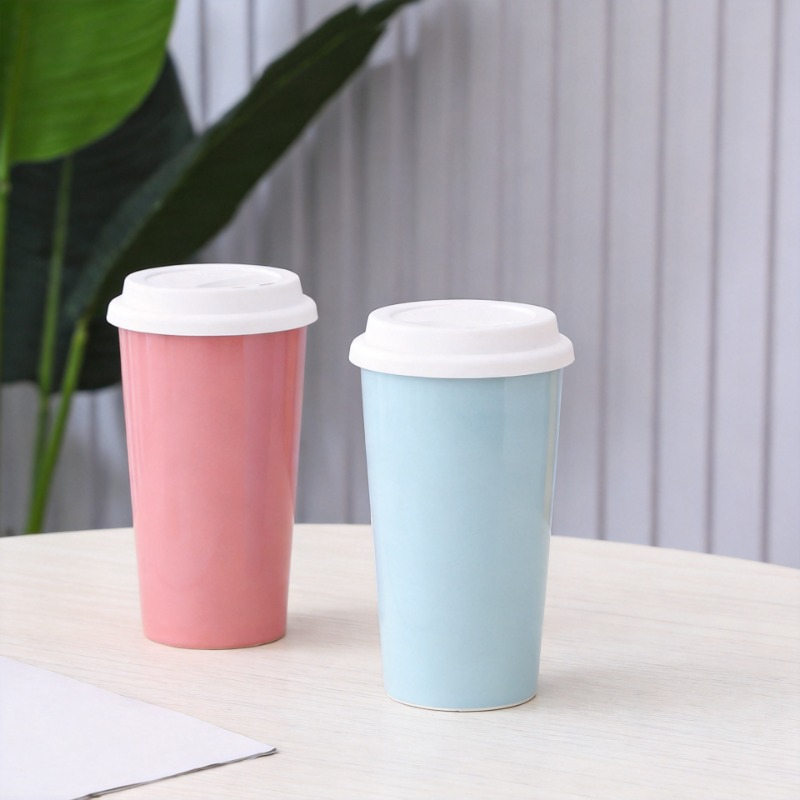 심플 세라믹 밀크티 컵 450ML 실리콘 뚜껑 포함 대 - Coffee Tea Love 리뷰 및 가격