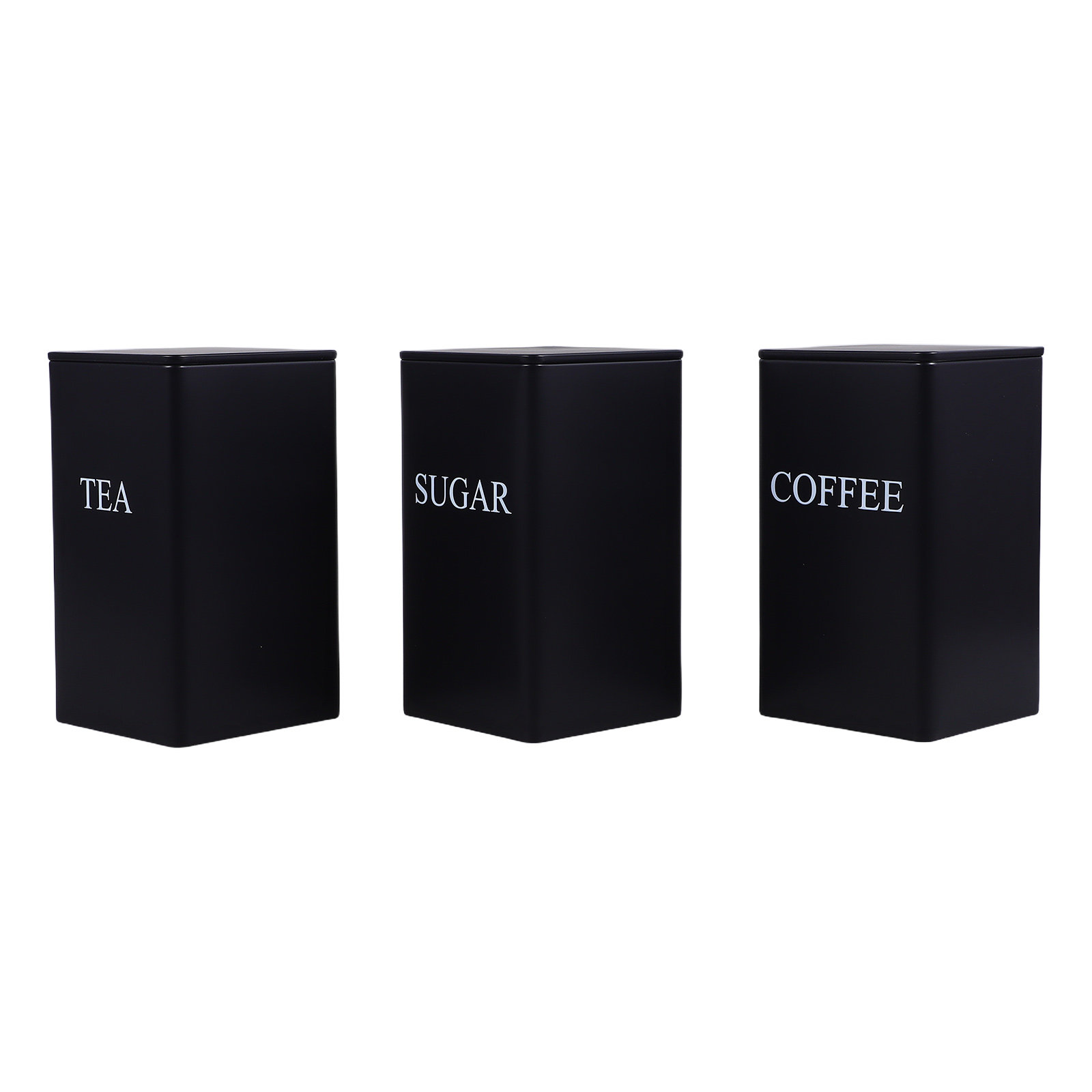 3개 세트 주방용 보관 용기, 금속 사각형 디자인, 커 - Coffee Tea Sugar Canisters 리뷰 및 가격