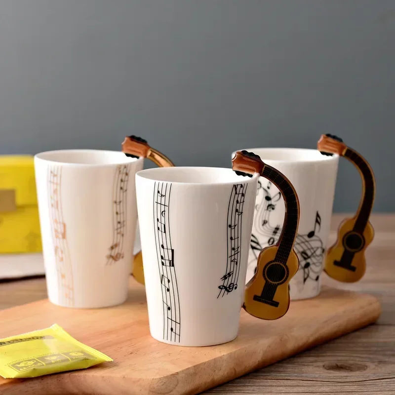 참신 음악 노트 컵 세라믹 기타 커피 머그잔 성격 차/ - Lemon Tea Coffee 리뷰 및 가격