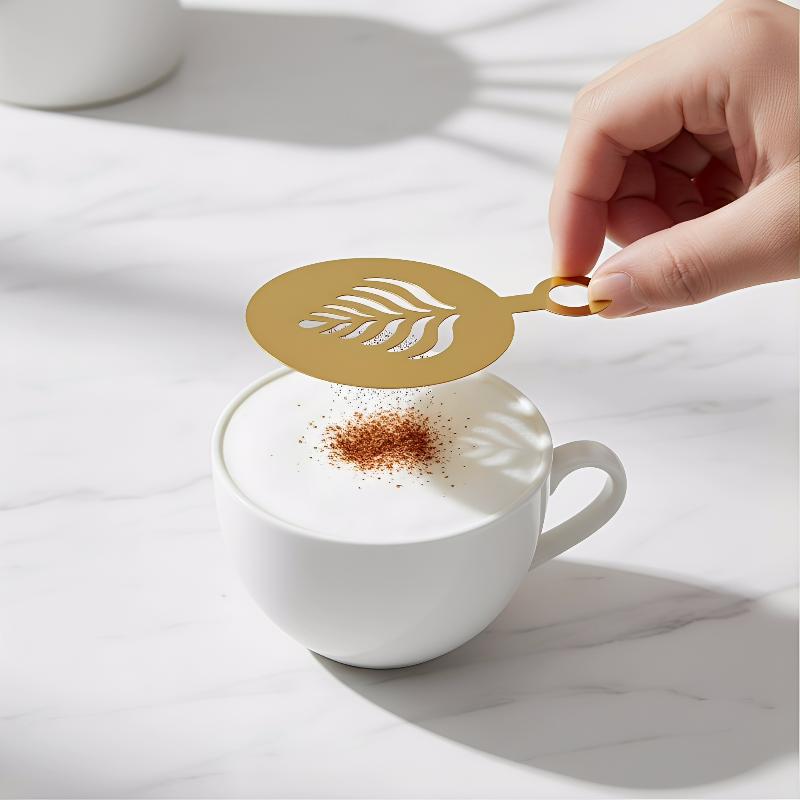 4개 스테인리스 스틸 커피 스텐실 세트 - 커피 장식, - Coffee Stencil Art 리뷰 및 가격