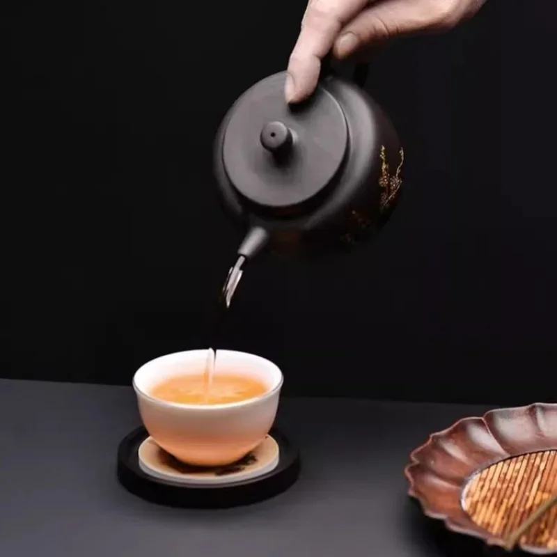원형 나무 컵 매트 내열 코스터 중국 스타일 창의적인  - Coffee Tea In Chinese 리뷰 및 가격