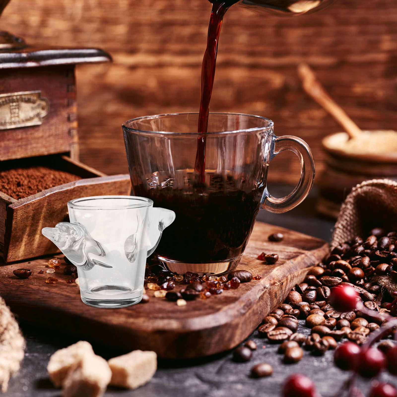돌고래 테마의 귀여운 샷 글라스, 투명한 작은 유리잔  - Coffee Tea Vodka 리뷰 및 가격