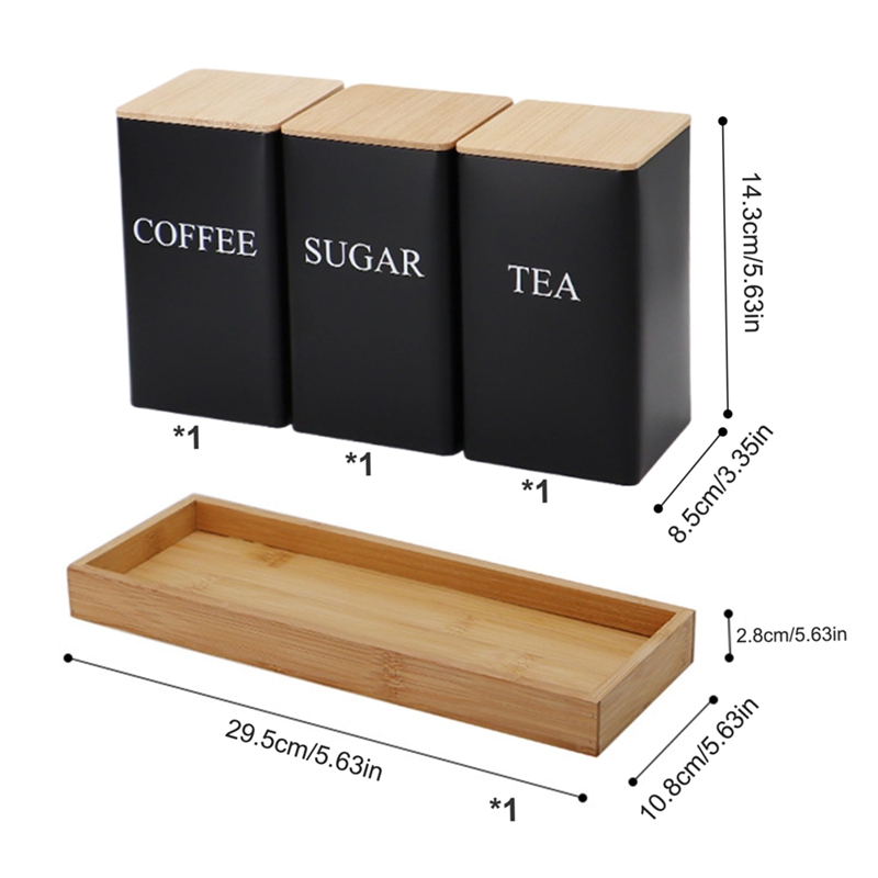 3종 세트 차 커피 설탕 보관 용기 세트(트레이 포함) - Coffee Tea Canister Set 리뷰 및 가격