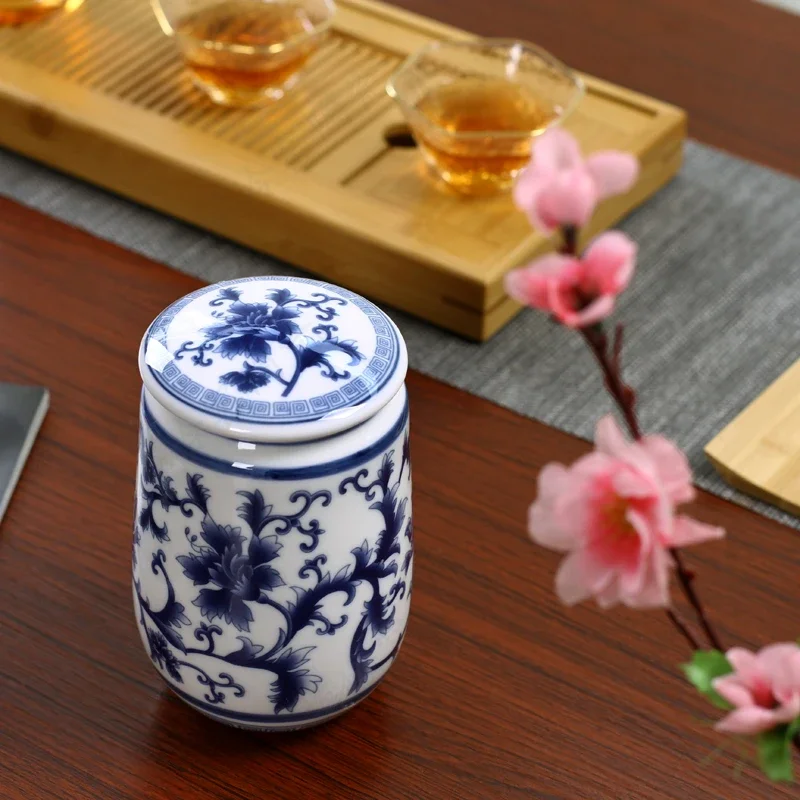 중국 궁전 파란색과 흰색 도자기 차 캐디 휴대용 도자기 - Coffee Tea In Chinese 리뷰 및 가격