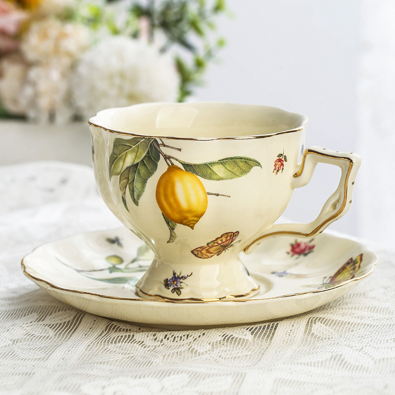 유럽 시골풍 차 세트, 레몬 패턴 티팟, 커피잔 & 받 - Lemon Tea Coffee 리뷰 및 가격