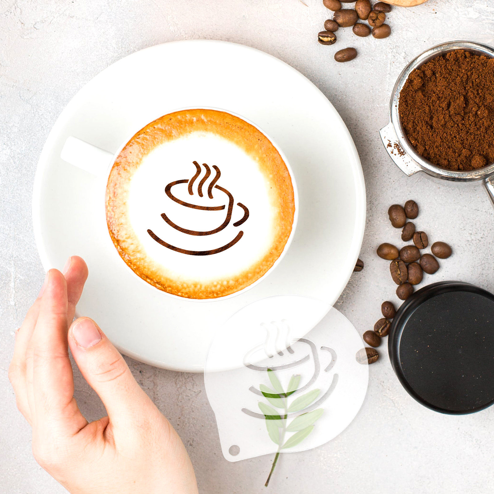 가벼운 아크릴 커피 스텐실 - DIY 라떼 아트, 카푸 - Coffee Stencil Art 리뷰 및 가격