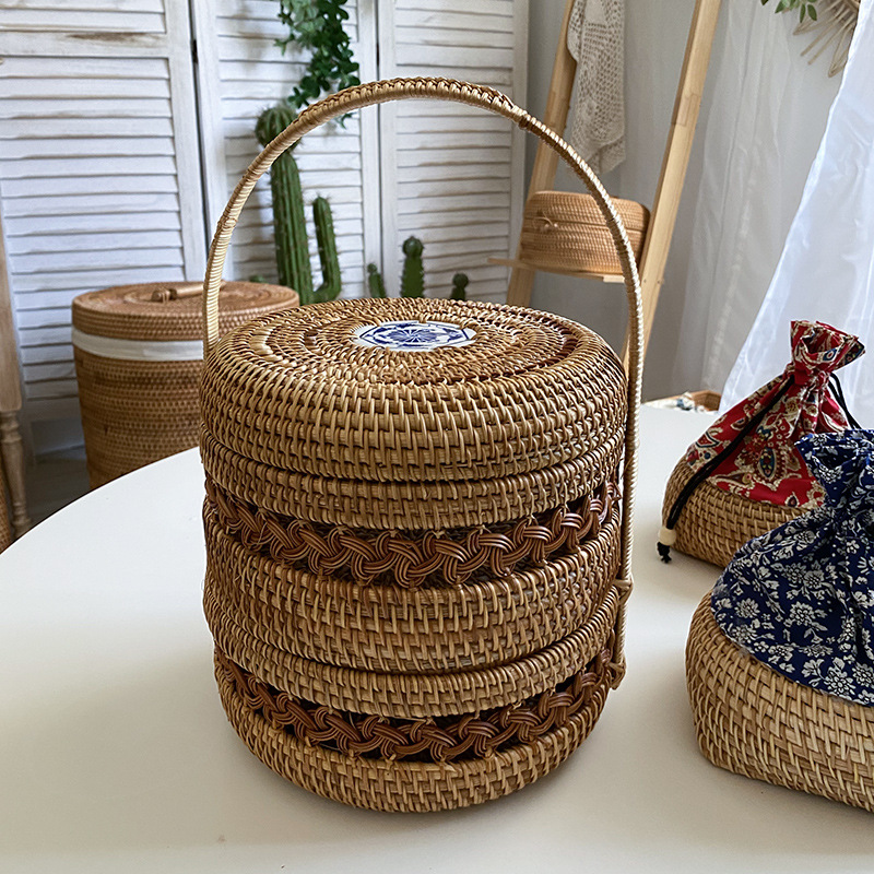베트남산 라탄 이중층 음식 보관함 데스크탑 커피 테이블 - Vietnam Coffee Tea 리뷰 및 가격