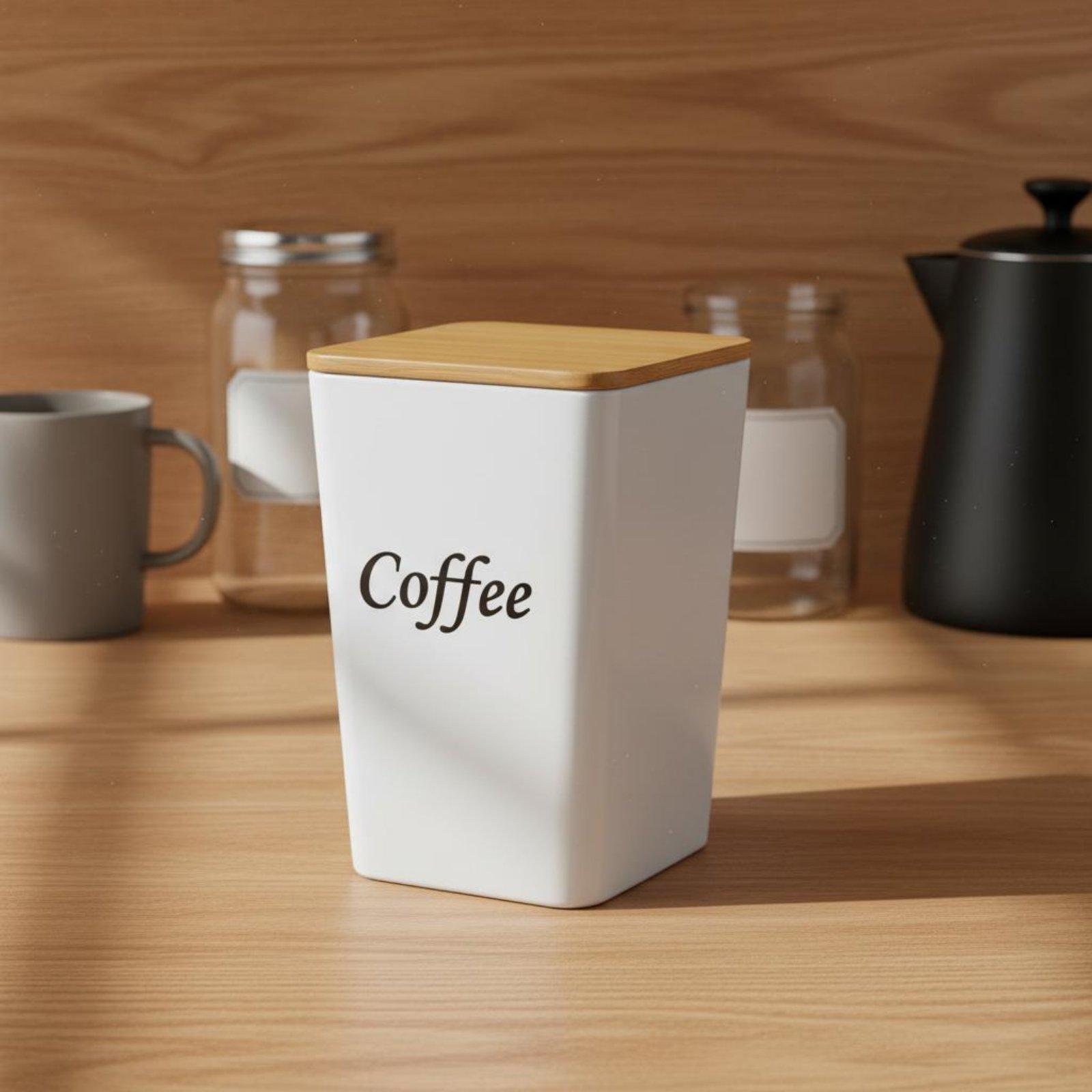 커피, 차, 설탕 등을 보관할 수 있는 대나무 뚜껑이  - Coffee Tea Canister Set 리뷰 및 가격