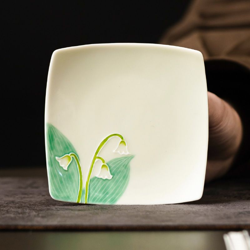 손으로 그린 은방울꽃 세라믹 코스터 사각형 내열 매트  - Valley Tea And Coffee 리뷰 및 가격