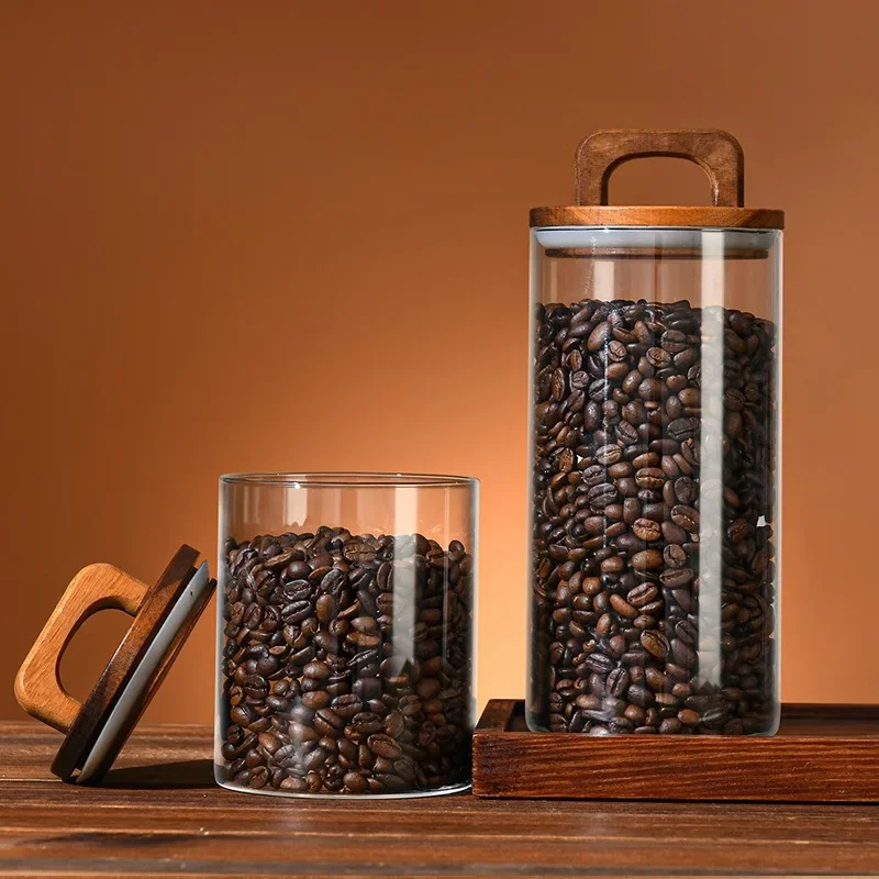 대나무 뚜껑이 달린 투명 유리 항아리 루스 티 커피 콩 - Coffee Tea Canister Set 리뷰 및 가격