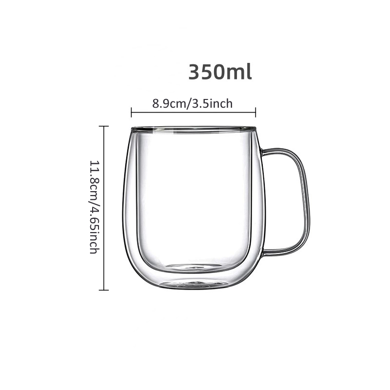 350ML 이중벽 유리컵 손잡이 포함, 차 맥주 커피  - Lemon Tea Coffee 리뷰 및 가격