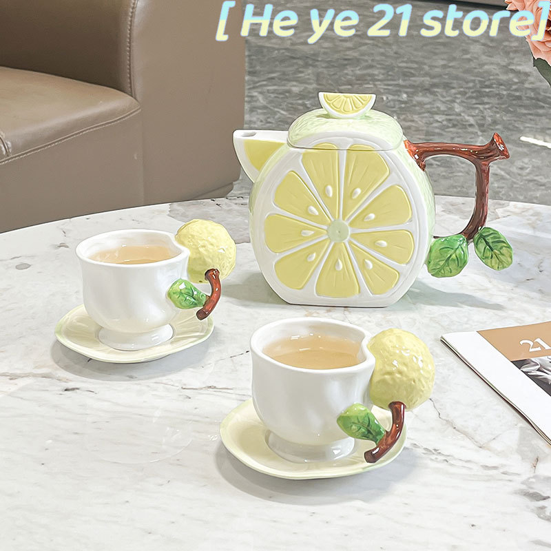 3D 레몬 커피 컵과 받침 세트 애프터눈 티 커피 티포 - Lemon Tea Coffee 리뷰 및 가격