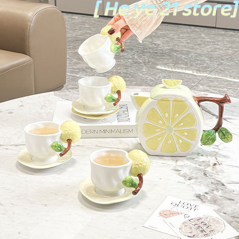 3D 레몬 커피 컵과 받침 세트 애프터눈 티 커피 티포 - Lemon Tea Coffee 리뷰 및 가격