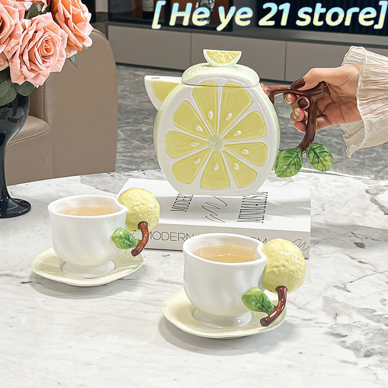 3D 레몬 커피 컵과 받침 세트 애프터눈 티 커피 티포 - Lemon Tea Coffee 리뷰 및 가격
