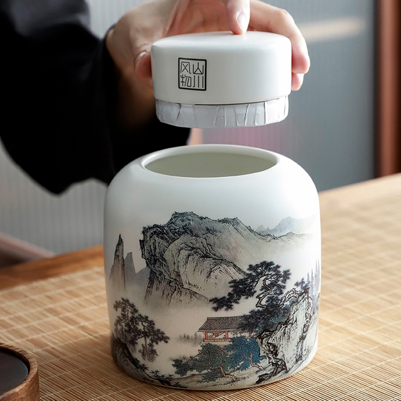 뚜껑이 달린 중국 풍경 차 냄비, 레트로 밀폐 차 냄비 - Coffee Tea In Chinese 리뷰 및 가격