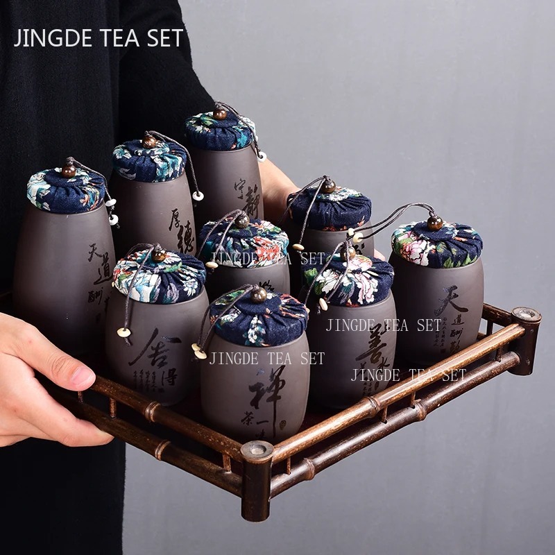 중국어 보라색 모래 작은 차 항아리 홈 차 주최자 휴대 - Coffee Tea Canister Set 리뷰 및 가격