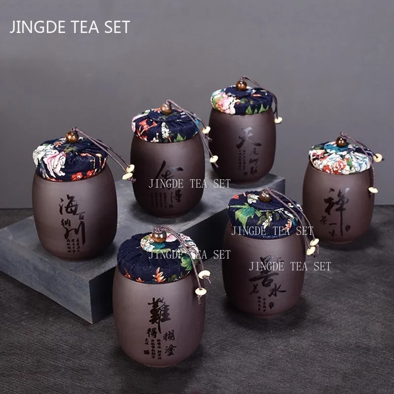 중국어 보라색 모래 작은 차 항아리 홈 차 주최자 휴대 - Coffee Tea Canister Set 리뷰 및 가격