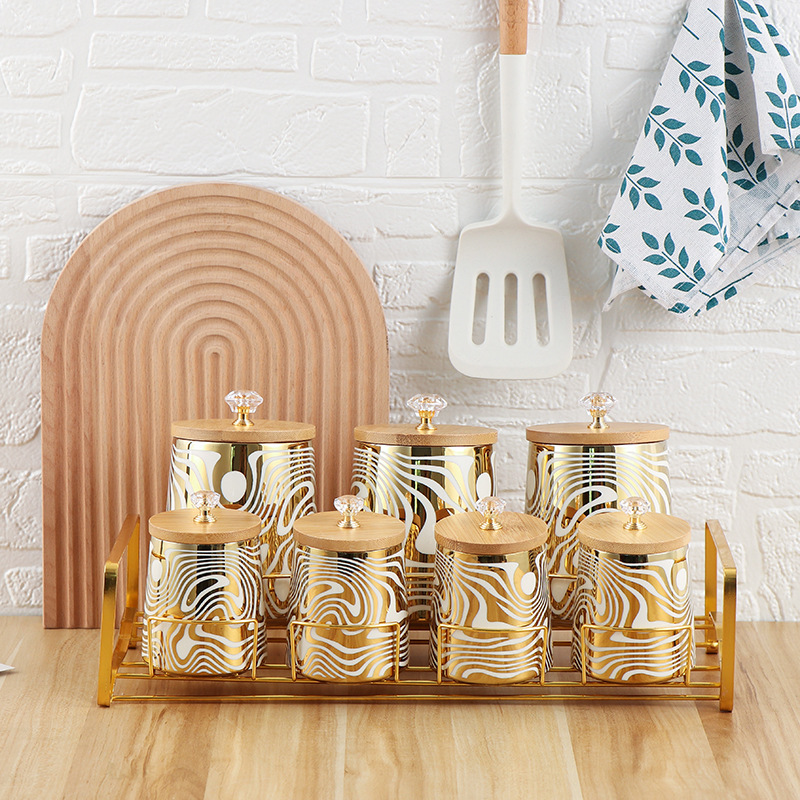 7가지 색상 유약 세라믹 주방 용기 세트 차 커피 설탕 - Coffee Tea Canister Set 리뷰 및 가격