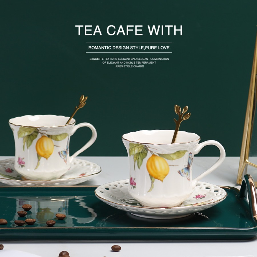 유럽 스타일 티컵 세트 레몬 에스프레소 컵 우아한 티  - Lemon Tea Coffee 리뷰 및 가격