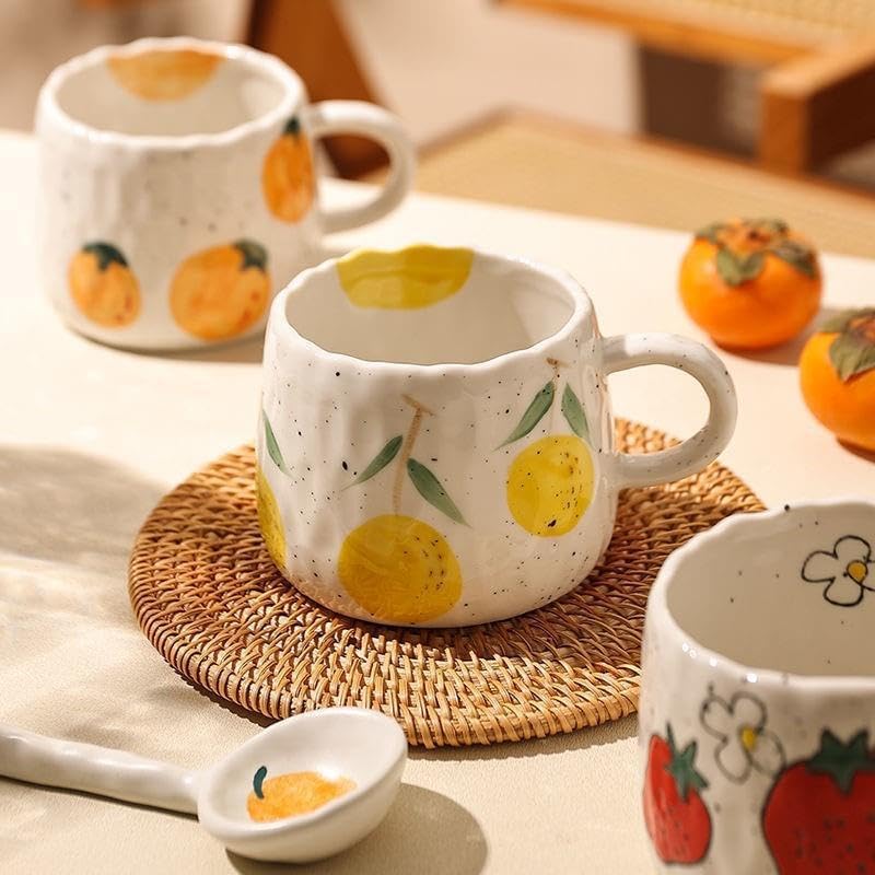 커피 머그컵 12온스 여름용 귀여운 세라믹 컵, 핸드페 - Lemon Tea Coffee 리뷰 및 가격
