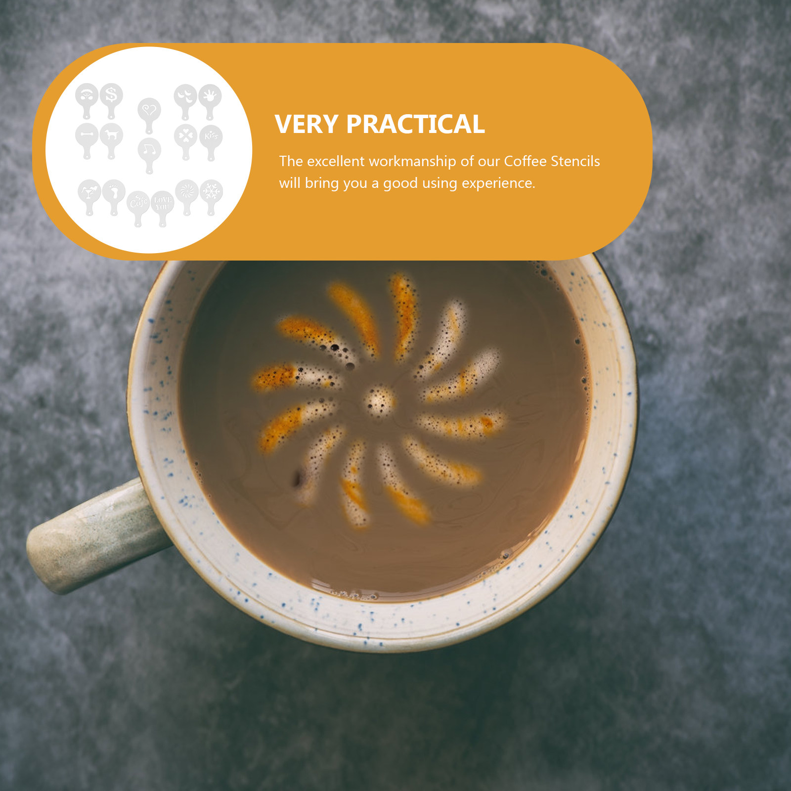 16개들이 커피 스텐실 세트, 전문가용 라떼 아트 스텐 - Coffee Stencil Art 리뷰 및 가격